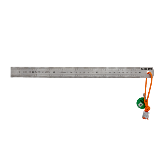 Réguas métricas de aço inoxidável com laço de arame têxtil Dyneema - 300 mm
 - TAHSR300-MM