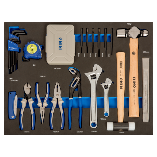 3/3 Foam Inserts with Hammers, Pliers and Spikes - 87 pcs