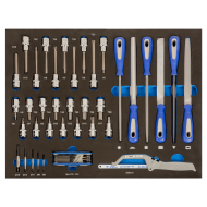 3/3 Foam Inserts with Socket Wrench Tips, Files & Cutting Tools - 44 pcs