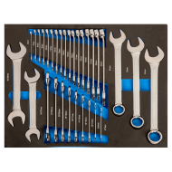 3/3 foam inserts with combination open-end wrenches - 31 pcs