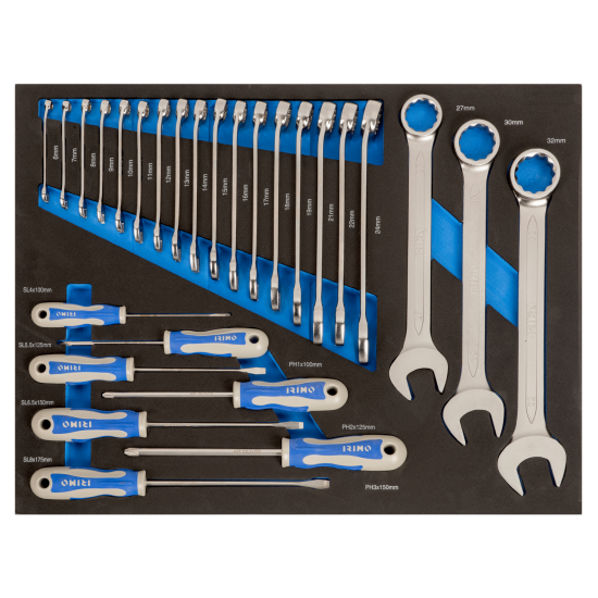 26 tool trolley with 6 drawers and 206 tools in 3 foam inserts