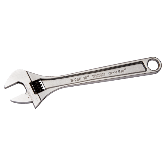 Chrome 10 adjustable wrench, clip