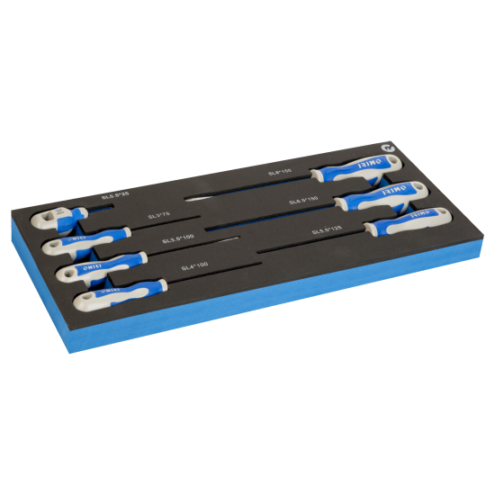 1/3 Foam Inserts with Straight Screwdrivers and Screwdrivers - 7 pcs