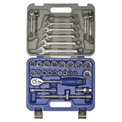 1/2 socket and combination wrench set, 33 pcs hex keys