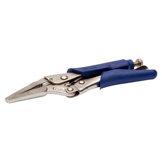 Locking pliers, long-tipped, soft grip 165 mm