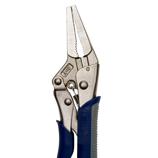 Locking pliers, long-tipped, soft grip 165 mm