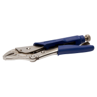 Locking pliers, curved jaws and soft grip 250 mm