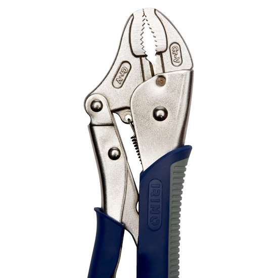 Locking pliers, curved jaws and smooth grip 140 mm