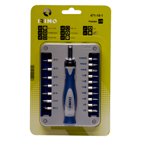 Precision screwdriver set with ratchet bit holder 17 bits 4 mm