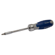 Screwdriver with ratchet bit holder with 12 bits