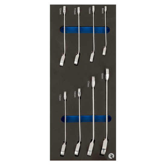 1/3 foam inserts with combination spanners and ratchet - 8 pcs